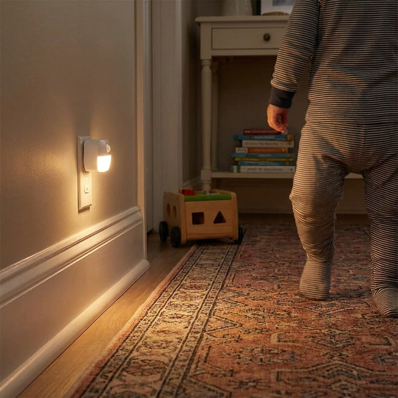 LED Motion Sensor Plug Light in use