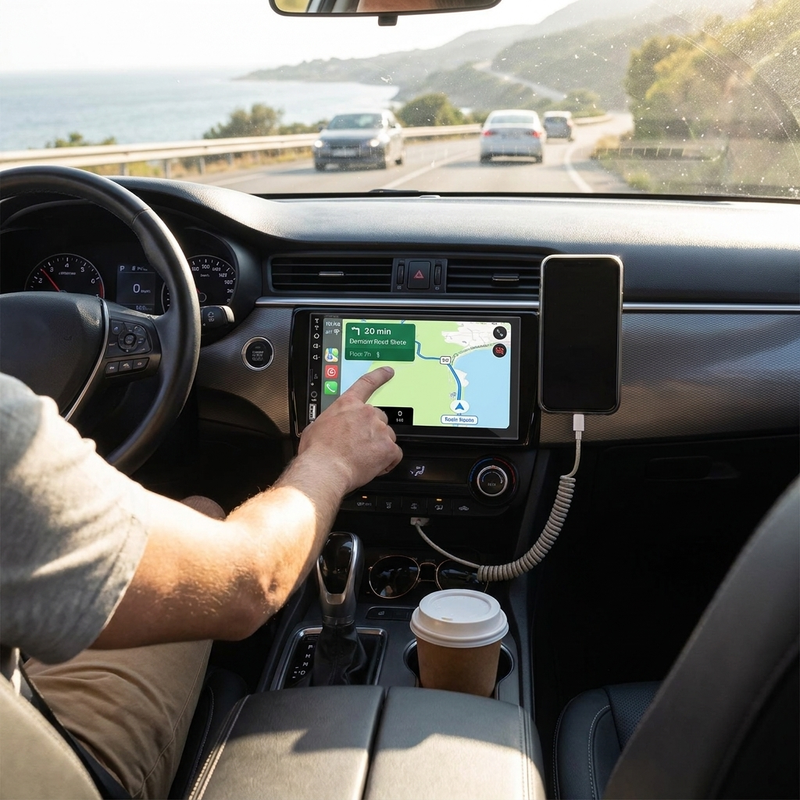 Car Radio Carplay in use