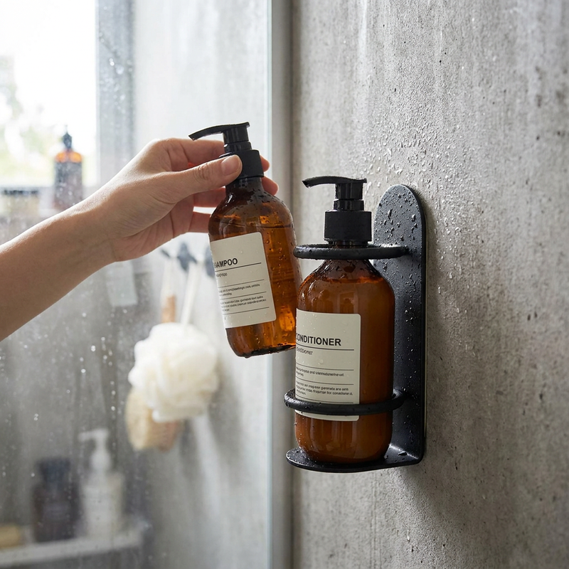 Wall Toothbrush Holder in use