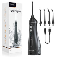 Water Floss Portable Cordless F18 Water Flosser 3 Cleaning Modes Waterproof Rechargeable Water Cleaner 4 Nozzles Clean Gums