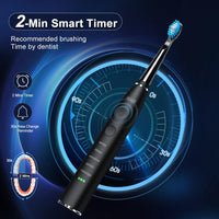 Electric Toothbrush USB Rechargeable Adult 360 Days Long Battery Life IPX7 4 Replacement Heads Travel Box SG-575