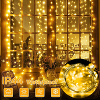 Christmas Lights LED Fairy String Curtain Lights 8 Mode Remote USB Festoon Christmas Decor for Home Holiday New Year Lamp