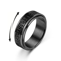 Viking Celtic Knot Rune Rings for Men Rotating Stainless Steel anti Stress Anxiety Relife Spinning Ring Anillo Antiestres