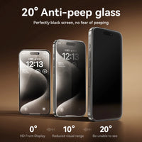 1/2Pcs 20°Anti-Spy Glass for Iphone 16 15 Pro Max Glass for Iphone 16 15 14 13 12 11 Pro Max Privacy Screen Protector