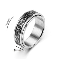 Viking Celtic Knot Rune Rings for Men Rotating Stainless Steel anti Stress Anxiety Relife Spinning Ring Anillo Antiestres