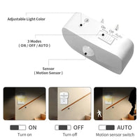 LED Night Light with Motion Sensor Light EU US Plug Socket Lamps Children Night Lights Wireless Wall Bedside Bedroom Night Lamp