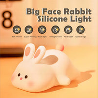 Cute LED Night Light Panda Sheep Rabbit Silicone Nightlights USB Rechargeable for Bedroom Decoration Kids Birthday Gift