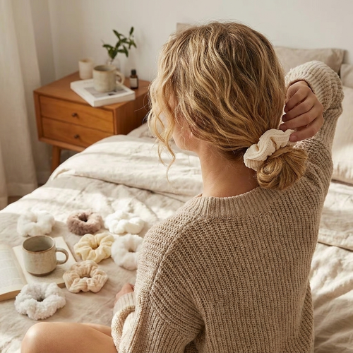 Hair Scrunchies Set in use