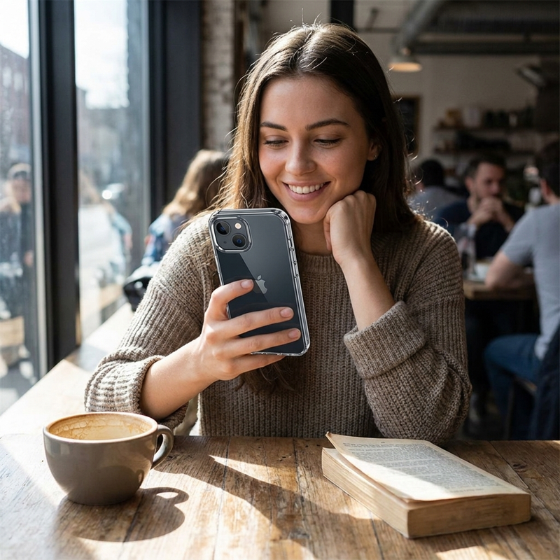 Silicone iPhone Case in use