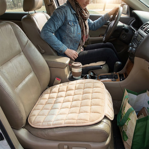 Winter Plush Car Seat Cover in use