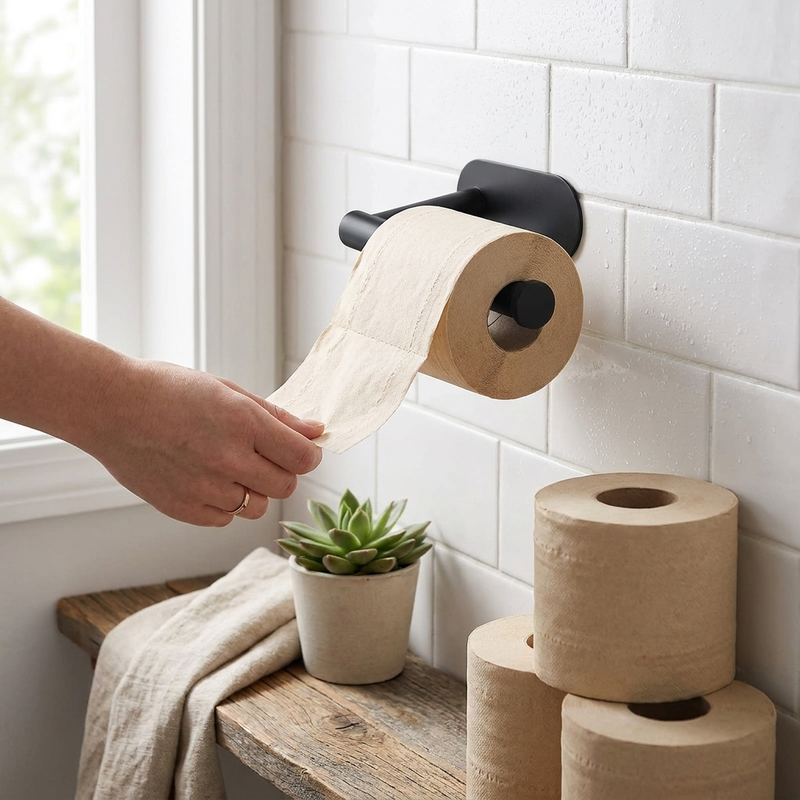 Toilet Paper Holder in use