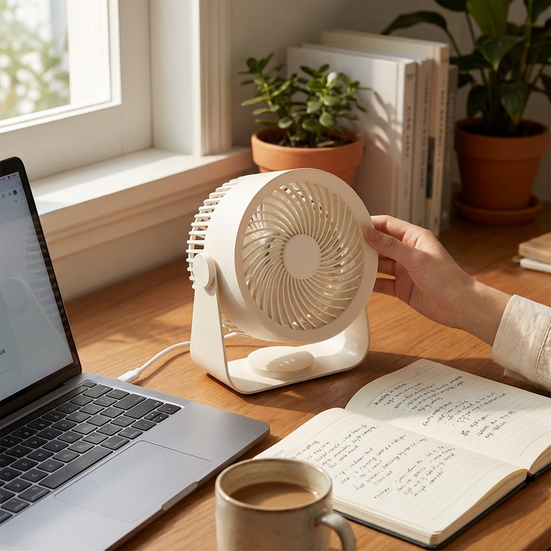 Electric Fan Circulator in use