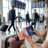 Passport Holder in use