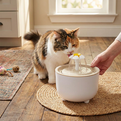 Pets Water Fountain in use