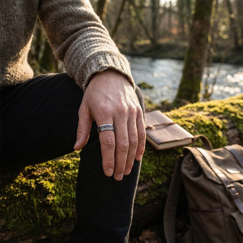 Viking Celtic Ring in use